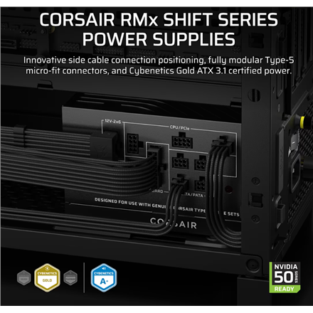 Corsair Fully Modular ATX Power Supply (EU) | RM850x SHIFT | 850 W | Black - Image 3