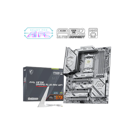 MSI MAG X870E GAMING PLUS MAX WIFI | Processor family AMD | Processor socket AM5 | DDR5 | Supported hard disk drive interfaces SATA, M.2 | Number of SATA connectors 4 - Image 2