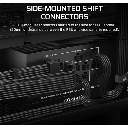 Corsair Fully Modular ATX Power Supply (EU) | RM1000x SHIFT | 1000 W | Black - Image 5