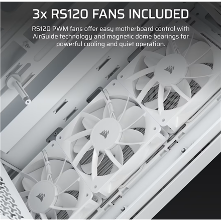 Corsair PC Case | 3200D RS | White | Mid-Tower - Image 6