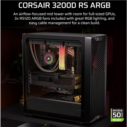 Corsair PC Case | 3200D RS | Black | Mid-Tower - Image 3