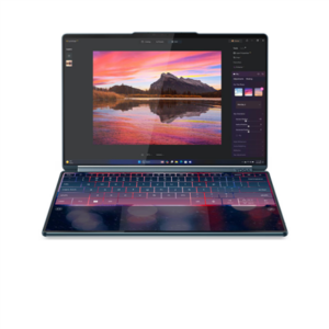 Lenovo Yoga Book 9 14IAH10 Intel | Tidal Teal | 2x14 " | OLED | Touchscreen | 2.8K WQXGA+ | 2880 x 1800 pixels | Intel Core Ultra 7 | 255H | 32 GB | Soldered LPDDR5X | Solid-state drive capacity 1000 GB | Intel Arc 140T GPU | Windows 11 Home | 802.11be | Bluetooth version 5.4 | Keyboard language English | Keyboard backlit | Warranty 24 month(s) | Battery warranty 12 month(s)