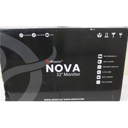 SALE OUT. Arozzi Nova 32" IPS, 180Hz, Computer Monitor - Purple | SALE OUT. SALE OUT. Nova | 32 " | IPS | QHD | 16:9 | 180 Hz | 1 ms | 2560 x 1440 pixels | 300 cd/m² | HDMI ports quantity 2 | Purple | Warranty 24 month(s) | DAMAGED PACKAGING, SCRATCHED EDGES - Image 2