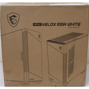 SALE OUT. MSI MPG VELOX 100R White PC Case, Mid-Tower, USB 3.2, Audio-out, Mic-in | MSI PC Case | MPG VELOX 100R WHITE | White | Mid-Tower | DAMAGED PACKAGING, DENTED CORNER (TOP)