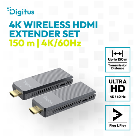 Digitus 4K Wireless HDMI Extender Set, 150 m, 4K/60Hz | DS-55359 - Image 6