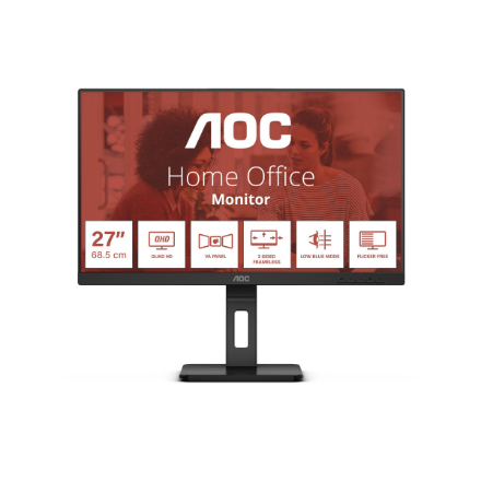 AOC | Monitor | Q27E3UMF | 27 " | VA | QHD | 16:9 | 75 Hz | 2560 x 1440 | 300 cd/m² | HDMI ports quantity 1 | Black - Image 3