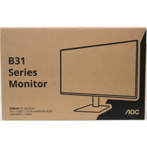 SALE OUT. AOC 27B31H 27" IPS/16:9/1920x1080/300cd/m2/1ms HDMI, USB, Headphone out | SALE OUT. 27B31H | 27 " | IPS | FHD | 16:9 | 120 Hz | 1 ms | 1920 x 1080 pixels | 300 cd/m² | HDMI ports quantity 1 | Black | Warranty 35 month(s) | DAMAGED PACKAGING