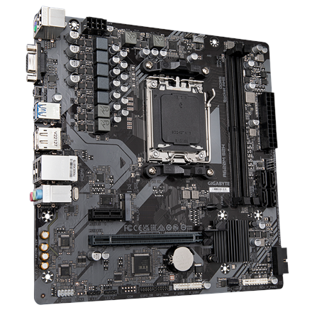 Gigabyte | A620M S2H 1.0 M/B | Processor family AMD | Processor socket AM5 | DDR5 DIMM | Memory slots 2 | Supported hard disk drive interfaces SATA, M.2 | Number of SATA connectors 4 | Chipset AMD A620 | Micro ATX - Image 6