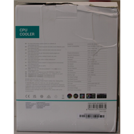 SALE OUT. Deepcool AG620 ARGB V2 CPU Cooler, white | Deepcool CPU Cooler | AG620 ARGB | DAMAGED PACKAGING | Intel, AMD - Image 3