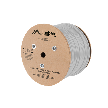 Lanberg Lan Cable Cat.5e SFTP 305M Solid CU LSZH Grey CPR+ Fluke Passed | LCS5L-11CU-0305-S - Image 3