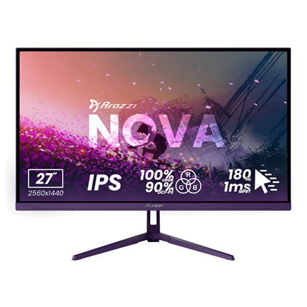 Arozzi | Nova | 27 " | IPS | QHD | 16:9 | 180 Hz | 1 ms | 2560 x 1440 pixels | 350 cd/m² | HDMI ports quantity 2 | Purple - Image 4