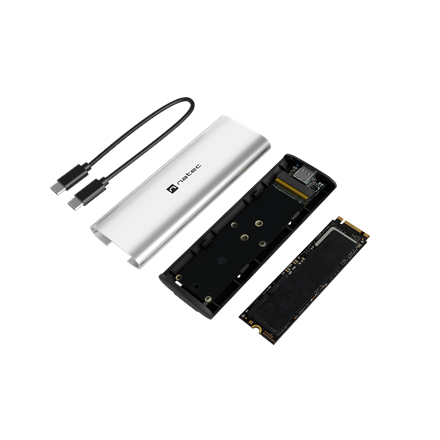 Natec | Rhino M.2 NVME Lite USB-C External, Gen 2 Steel Arctic Silver | Solid-state drive interface NVMe - Image 6