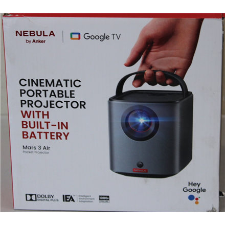 SALE OUT. | Anker Nebula Mars 3 Air Google TV Projector with Built-In Netflix | Full HD (1920x1080) | 400 ANSI lumens | Black | DAMAGED PACKAGING | Wi-Fi - Image 2