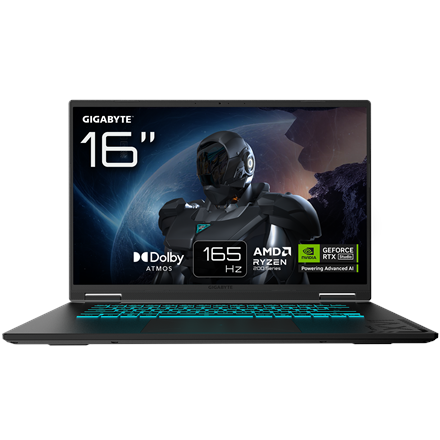 Gigabyte A16 GAMING 3WHK3EEC94SH | Black Steel | 16 " | IPS | WQXGA | 2560 x 1600 pixels | 165 Hz | AMD Ryzen 7 | 260 | 16 GB | Solid-state drive capacity 1000 GB | NVIDIA GeForce RTX 5070 | GDDR7 | 8 GB | Windows 11 Home | 802.11ax | Bluetooth version 5.3 | Keyboard language English | Keyboard backlit | Warranty 24 month(s) | Battery warranty 12 month(s) - Image 3