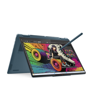 Lenovo- Yoga 7 2-in-1 14AKP10 AMD | Tidal Teal | 14 " | OLED | Touchscreen | WUXGA | 1920 x 1200 pixels | Glossy | AMD Ryzen AI 5 | 340 | 16 GB | Soldered LPDDR5 | Solid-state drive capacity 512 GB | AMD Radeon 840M Graphics | Windows 11 Home | 802.11be | Bluetooth version 5.4 | Keyboard language English | Keyboard backlit | Warranty 24 month(s) | Battery warranty 12 month(s)