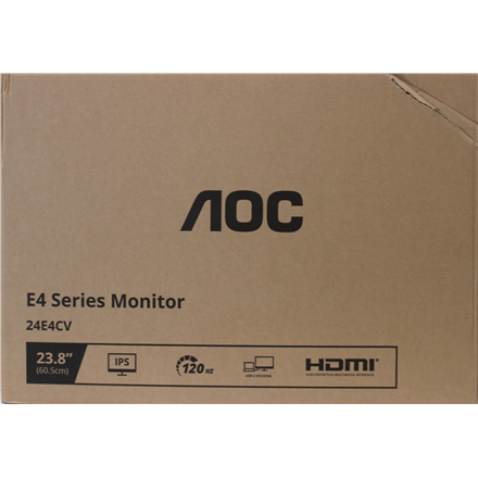 SALE OUT. AOC 24E4CV 23.8“ IPS 1920x1080/300cd/m²/4ms/DisplayPort HDMI Headphone out | SALE OUT. | AOC | 24E4CV | 23.8 " | IPS | FHD | 16:9 | 120 Hz | 4 ms | 1920 x 1080 pixels | 300 cd/m² | Black | Warranty 36 month(s) | DAMAGED PACKAGING - Image 2
