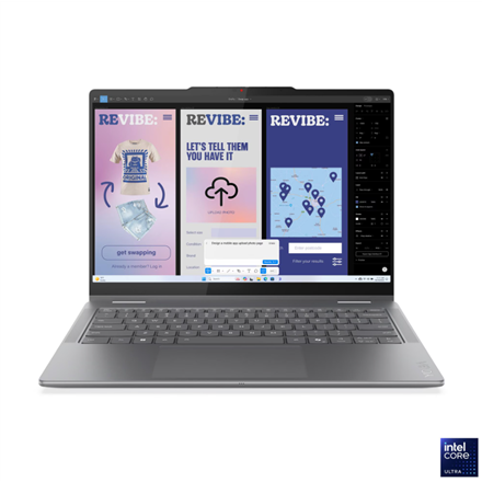 Lenovo- Yoga 7 2-in-1 14ILL10 Intel | Luna Grey | 14 " | OLED | Touchscreen | WUXGA | 1920 x 1200 pixels | Glossy | Intel Core Ultra 5 | 226V | 16 GB | Soldered LPDDR5X | Solid-state drive capacity 512 GB | Intel Arc Graphics 130V | Windows 11 Home | 802.11be | Bluetooth version 5.4 | Keyboard language English | Keyboard backlit | Warranty 24 month(s) | Battery warranty 12 month(s) - Image 2